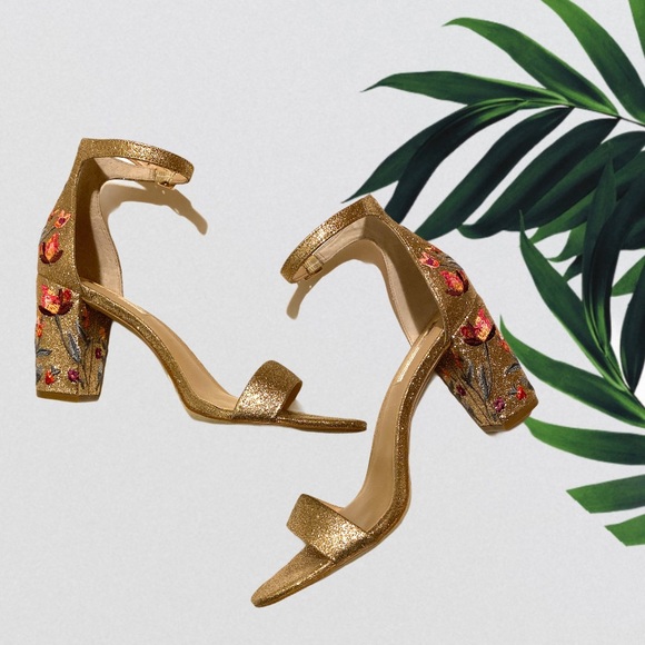 INC Glitter Floral Block Heels - Picture 1 of 8